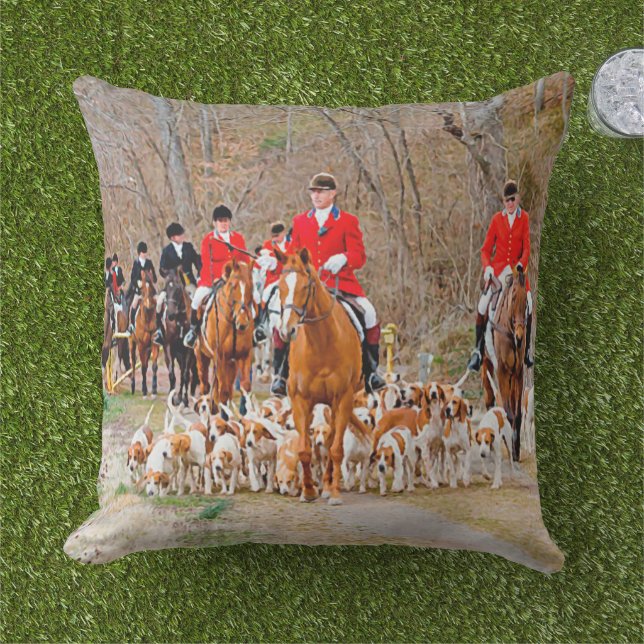 Coussin Chasse aux chiens (Herbe)