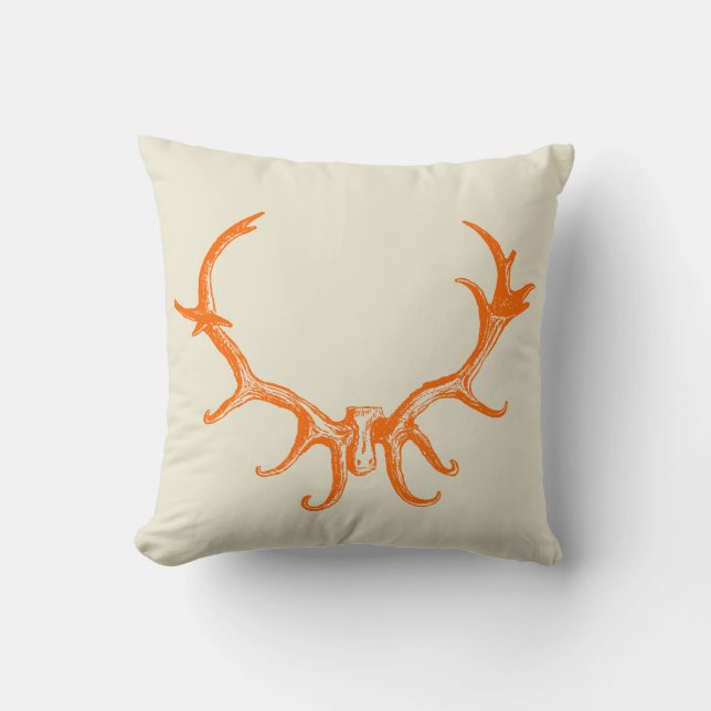 Coussin Chasse élégant Rustic Deer Antler Retro Art Stag (Recto)