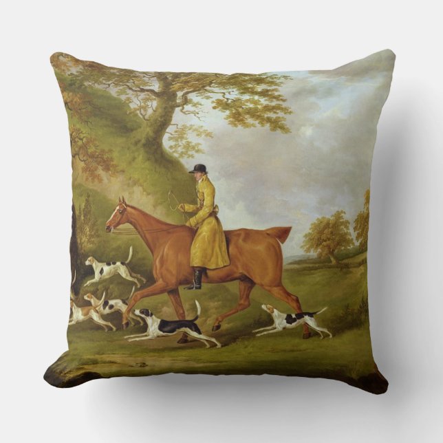 Coussin Chasseur et chiens, 1809 (huile sur la toile) (Recto)