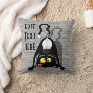 Coussin Chat à l'envers Personnage de dessin animé drôle