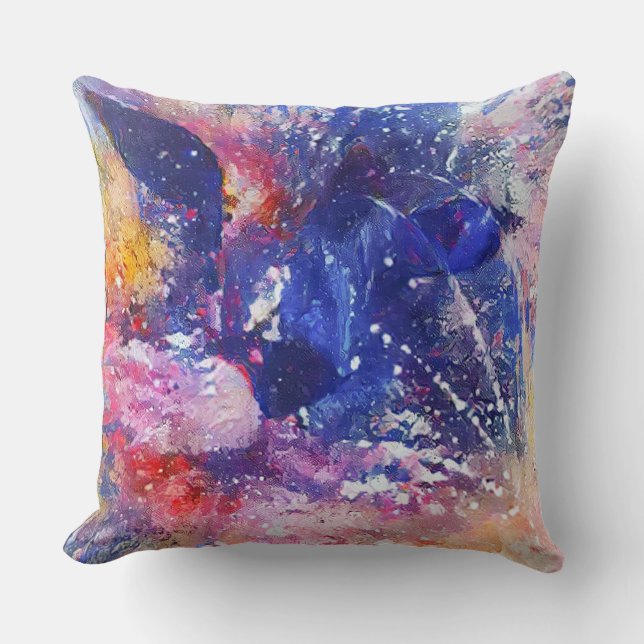 Coussin Chat Abstrait cosmique Dreamscape (Recto)