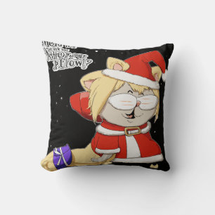 Coussin Chat anthropomorphique en Père Noël costume avec "