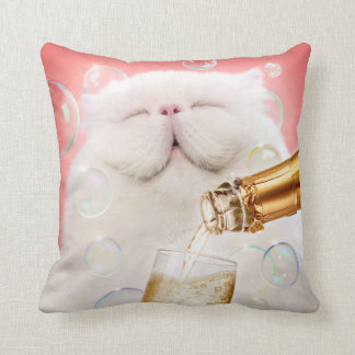 Coussin Chat au Champagne