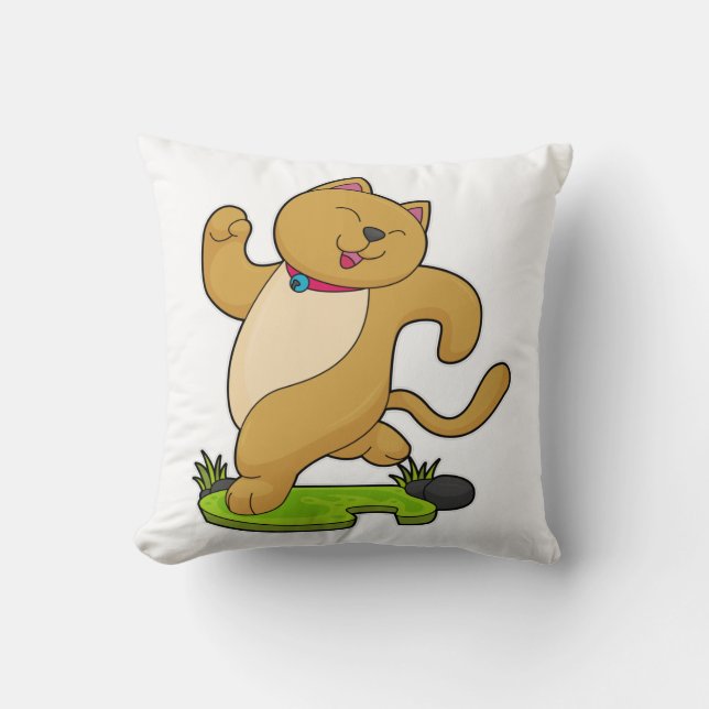 Coussin Chat avec Choker à l'exécution (Recto)
