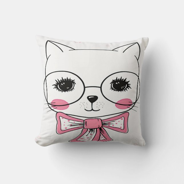Coussin Chat avec lunettes de soleil (Recto)