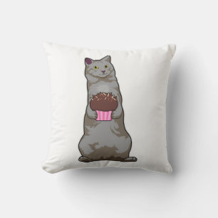 Coussin Chat avec muffin