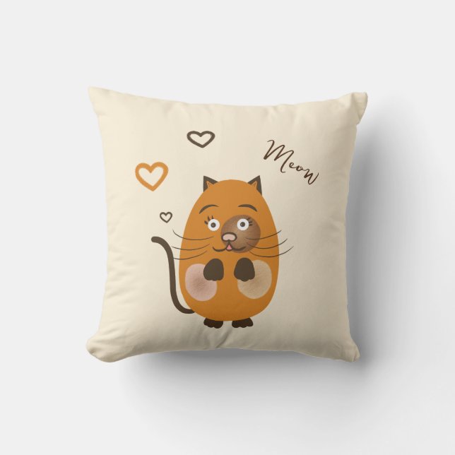 Coussin chat Brown (Recto)