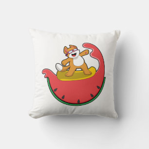 Coussin Chat comme surfer avec Watermelon
