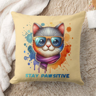 Coussin Chat Cool avec Lunettes