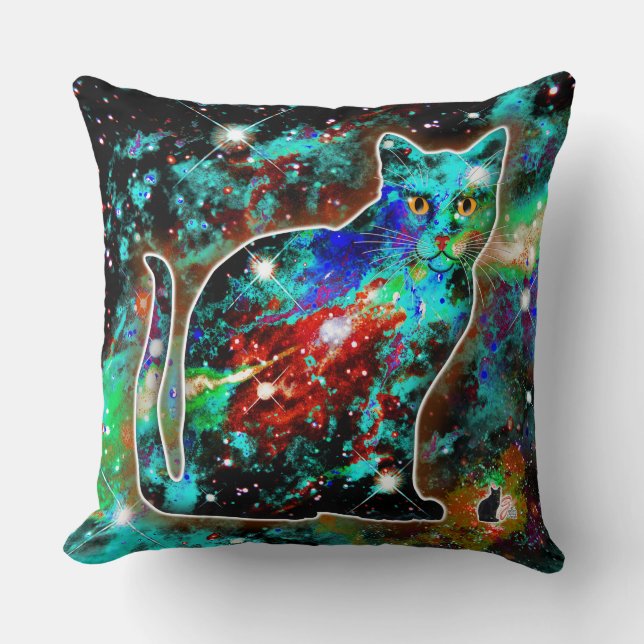 Coussin Chat cosmique Lambda (Recto)