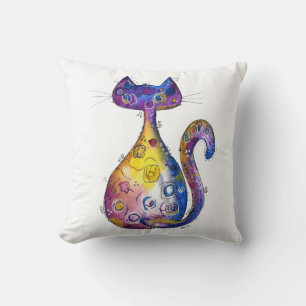 Coussin Chat couleur blanc mignon