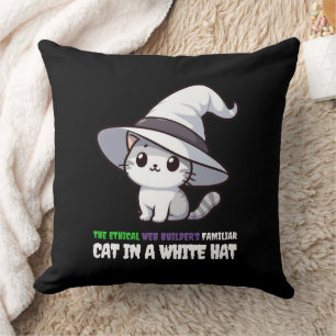 Coussin Chat de Casquette blanc familier de Funny Ethical