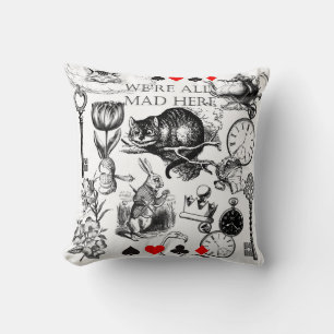 Coussin Chat de Cheshire classique alice au pays des merve