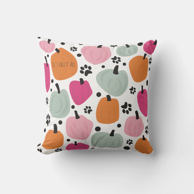 Coussin Chat de chien Citrouille de saison d'automne Paste (Recto)