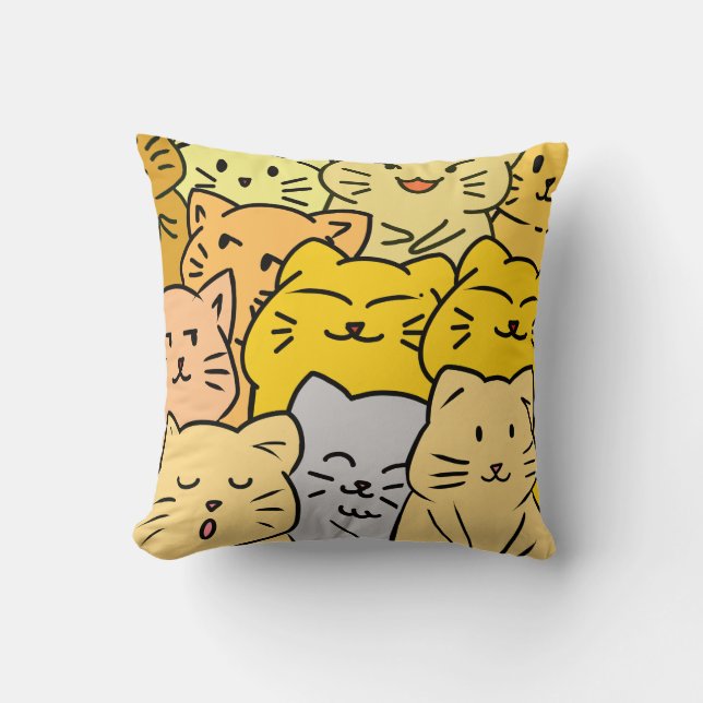 Coussin Chat de foule (Recto)