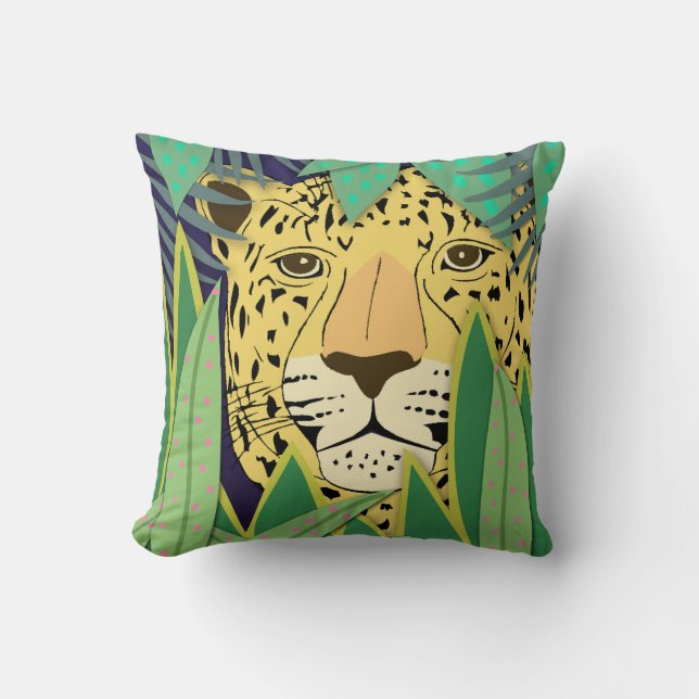 Coussin Chat de jungle (Recto)