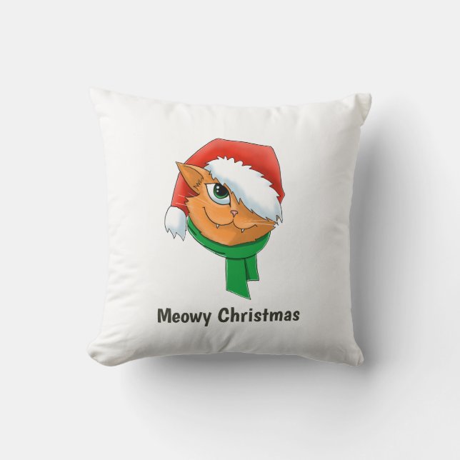 Coussin Chat de Noël (Recto)