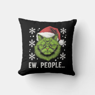 Coussin Chat de Noël drôle Ew personnes amateurs de chat m