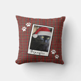Coussin Chat de Noël ! Personnaliser avec photo et nom de 