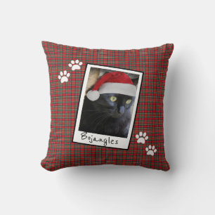 Coussin Chat de Noël ! Personnaliser avec photo et nom de 