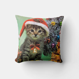 Coussin Chat de Noël précieux