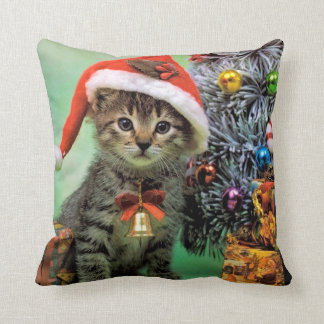 Coussin Chat de Noël précieux