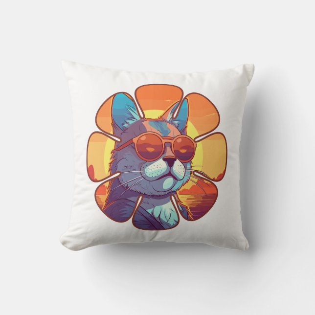 Coussin Chat de plage (Recto)