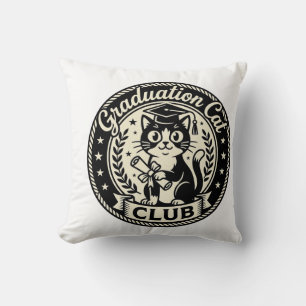 Coussin Chat de remise de diplôme Chat drôle Graphique - C