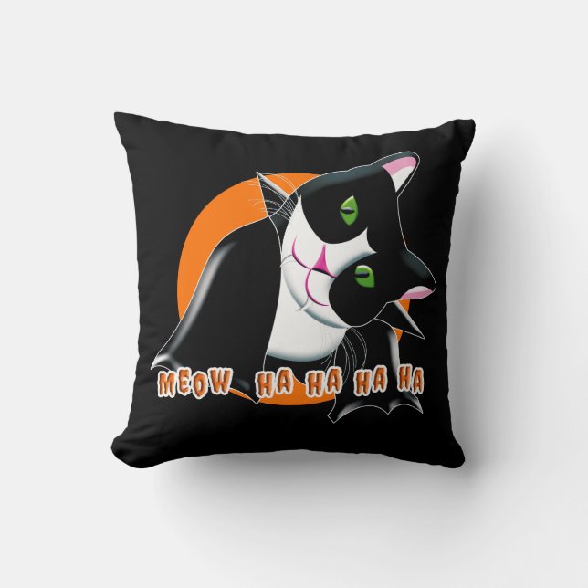 Coussin Chat d'Halloween (Recto)