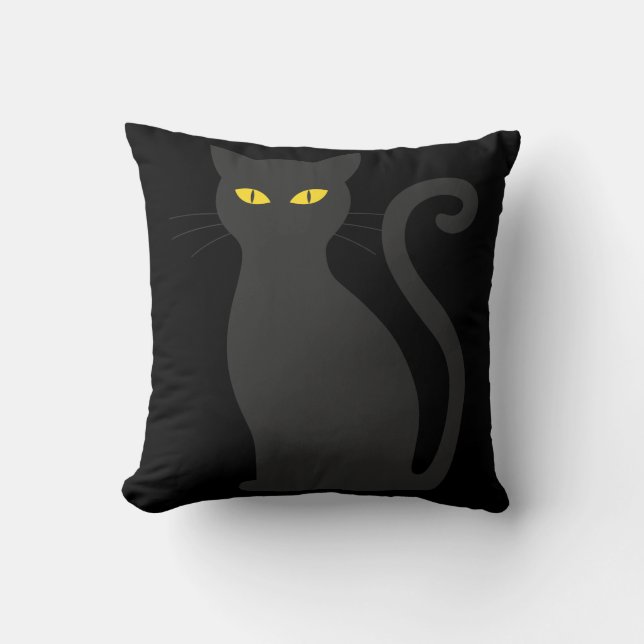 Coussin Chat d'Halloween amusant (Recto)