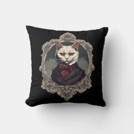 Coussin Chat d'Halloween, chat Vampire