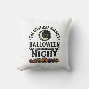 Coussin Chat d'Halloween Chats noirs Citrouilles Vintage D