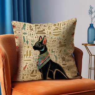 Coussin Chat égyptien - Bastet sur le papyrus