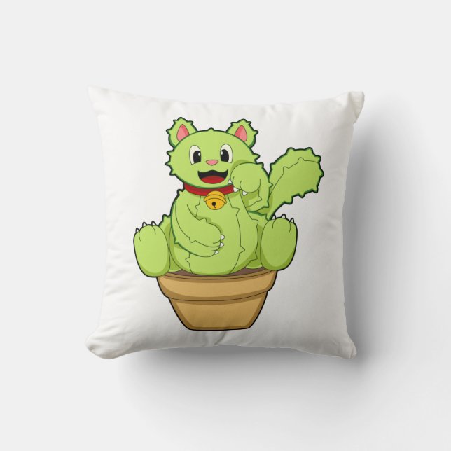 Coussin Chat en cactus (Recto)