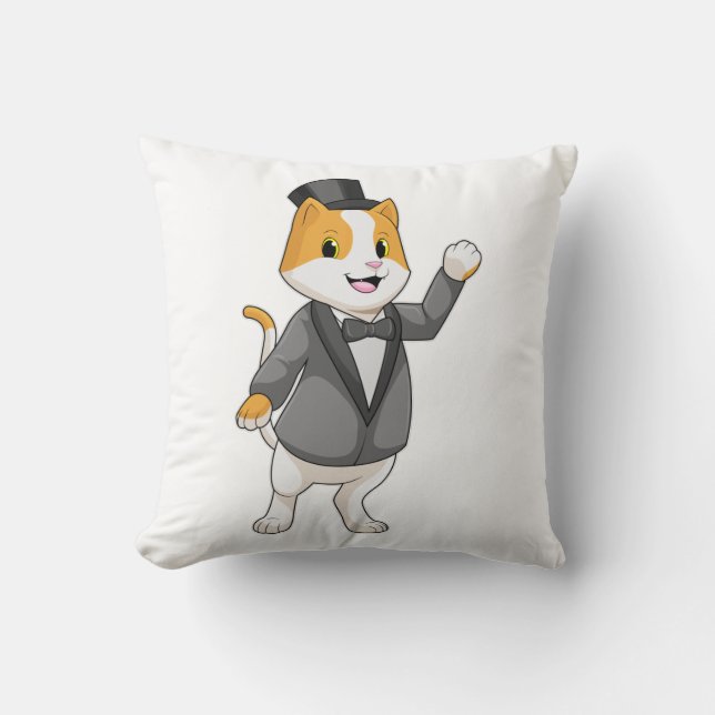 Coussin Chat en tant que groom avec ruban (Recto)