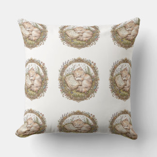 Coussin Chat endormi vintage