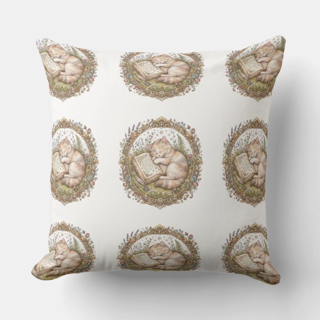 Coussin Chat endormi vintage (Recto)
