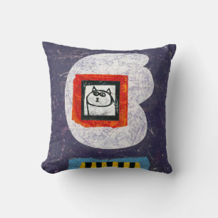Coussin Chat Est Assis Pour L'Oreiller Photo De L'Annuaire