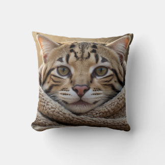 Coussin Chat et couverture en occelot