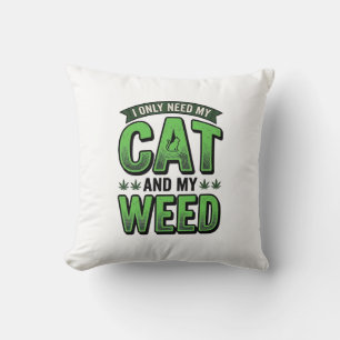 Coussin Chat et herbe engravure vintage design de t-shirt_