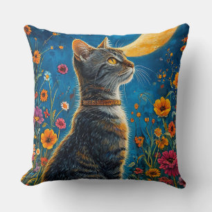Coussin Chat et lune