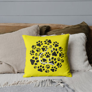 Coussin Chat Et Pâtes De Animaux Dans Moderne Cool Noir Ja
