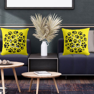 Coussin Chat Et Pâtes De Animaux Dans Moderne Cool Noir Ja