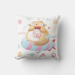 Coussin Chat et snacks Derpy