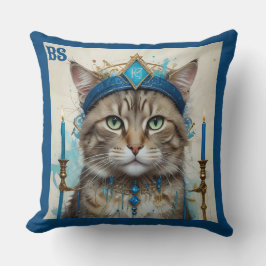 Coussin Chat Festif dans hanoukka joueuse déguisement