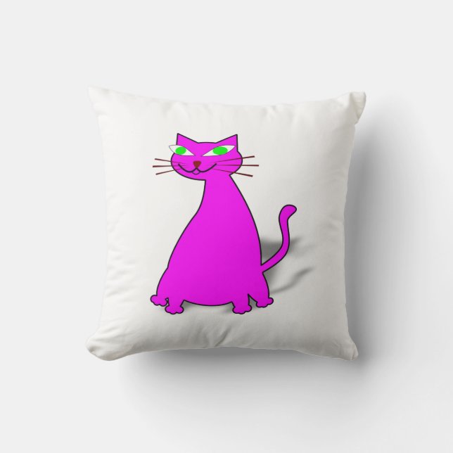 Coussin Chat gras rose (Recto)