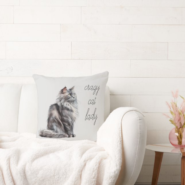 Coussin Chat gris (Canapé)