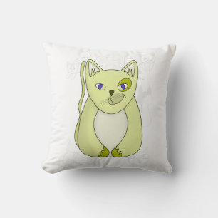 Coussin Chat Jaune avec Couvercle Duvet souriant