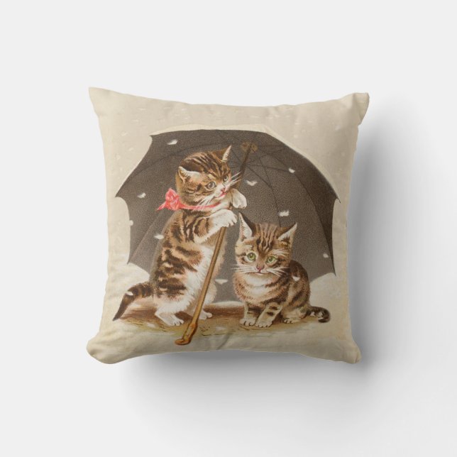 Coussin Chat Kitten chaton antique vintage jolie mignonne (Recto)