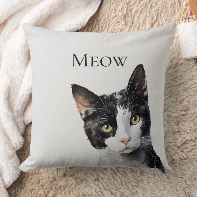 Coussin Chat Kitty blanc gris noir (Couverture)